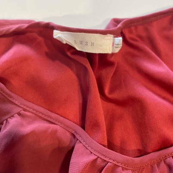 LUSH Burgundy/Maroon Harper Chiffon Dolman Sleeve Dress – Size S - Picture 8 of 10